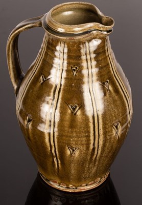 Lot 64 - Mike Dodd (born 1943), tall stoneware jug,...