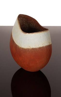 Lot 82 - John Ward (born 1938), oval stoneware vessel...