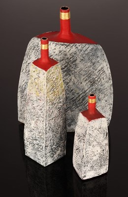 Lot 113 - Philip Evans (born 1959), three bottle vases...