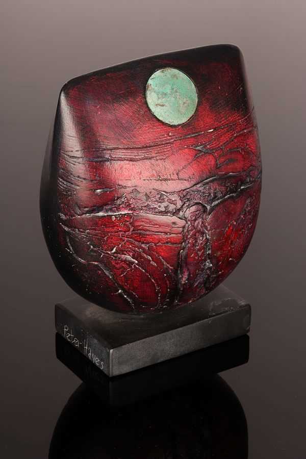 Lot 134 - Peter Hayes (born 1946), raku bow form in deep...