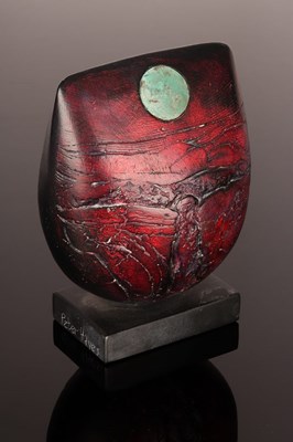 Lot 134 - Peter Hayes (born 1946), raku bow form in deep...