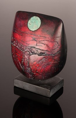 Lot 134 - Peter Hayes (born 1946), raku bow form in deep...