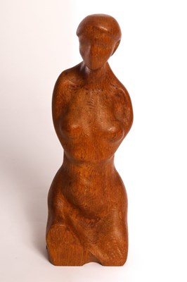 Lot 176 - A carved wooden figure of a nude woman, 29cm high