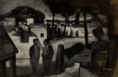 Lot 185 - John Elwyn (1916-1997)/Moonlit Farmyard,...