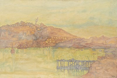 Lot 221 - Francis Hewlett (1930-2012)/The Pier, Evening,...