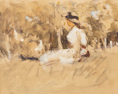 Lot 271 - Fred Mayor (1865-1916)/Girl Seated on the...