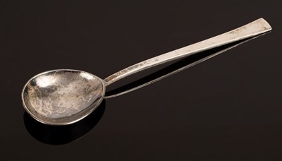 Lot 350 - An Arts & Crafts style silver slip top spoon...