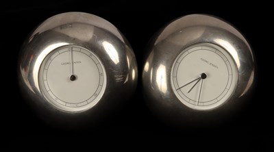 Lot 412 - Georg Jensen, a pewter circular clock and...