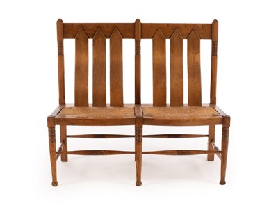 Lot 441 - William Birch, an oak two chair back rush seat...