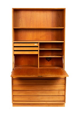 Lot 484 - A mid Century Danish teak bookcase with two...