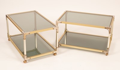 Lot 494 - A pair of modern two-tier occasional tables,...