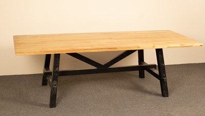 Lot 514 - A 'Skogsta' acacia kitchen table by Ikea, the...