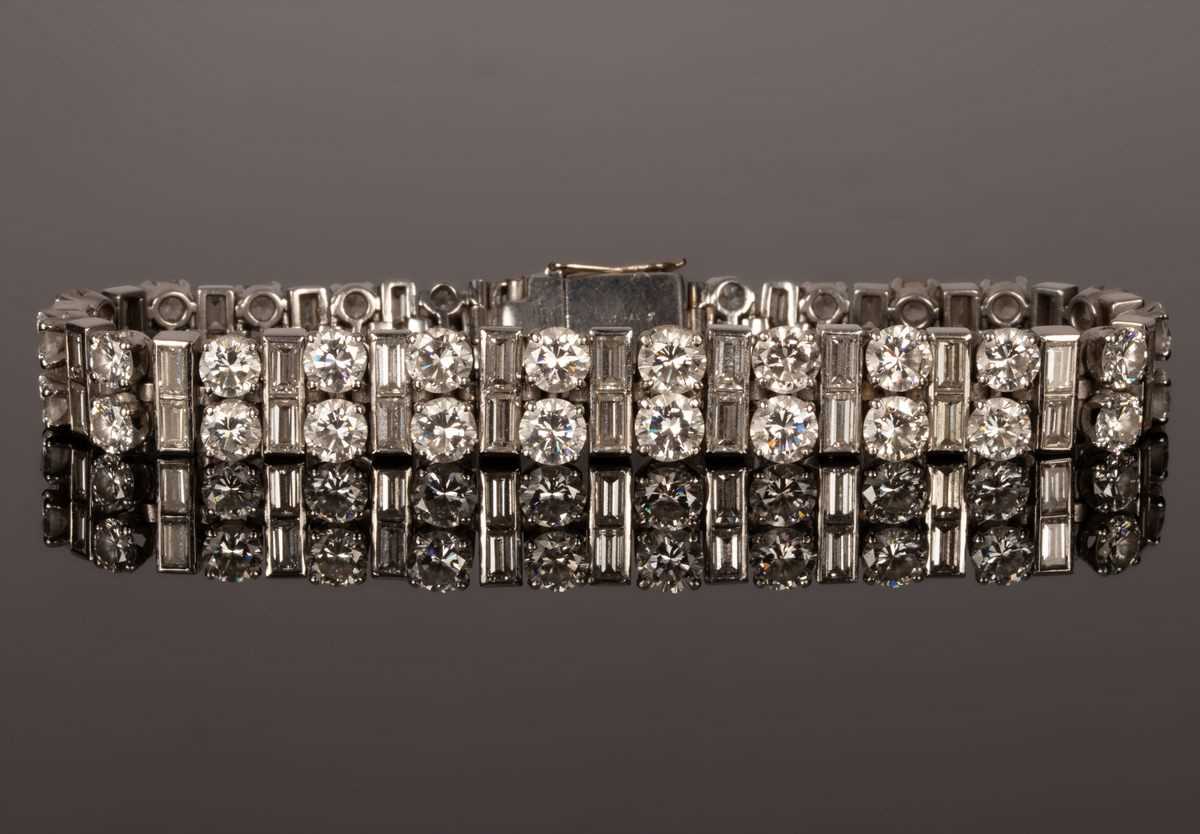 Lot 1 - A mid 20th Century diamond bracelet by Cartier,...