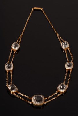 Lot 38 - A rock crystal necklace, the seven graduated...
