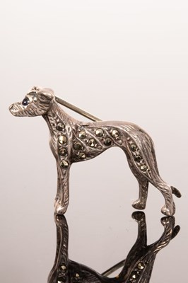 Lot 49 - A marcasite brooch modelled as a whippet, set...