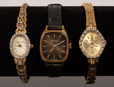 Lot 66 - A lady's 14k gold cased cocktail watch on a...