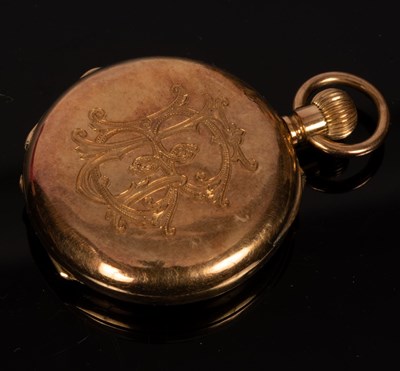 Lot 69 - A lady's 18k gold half-hunter pocket watch,...