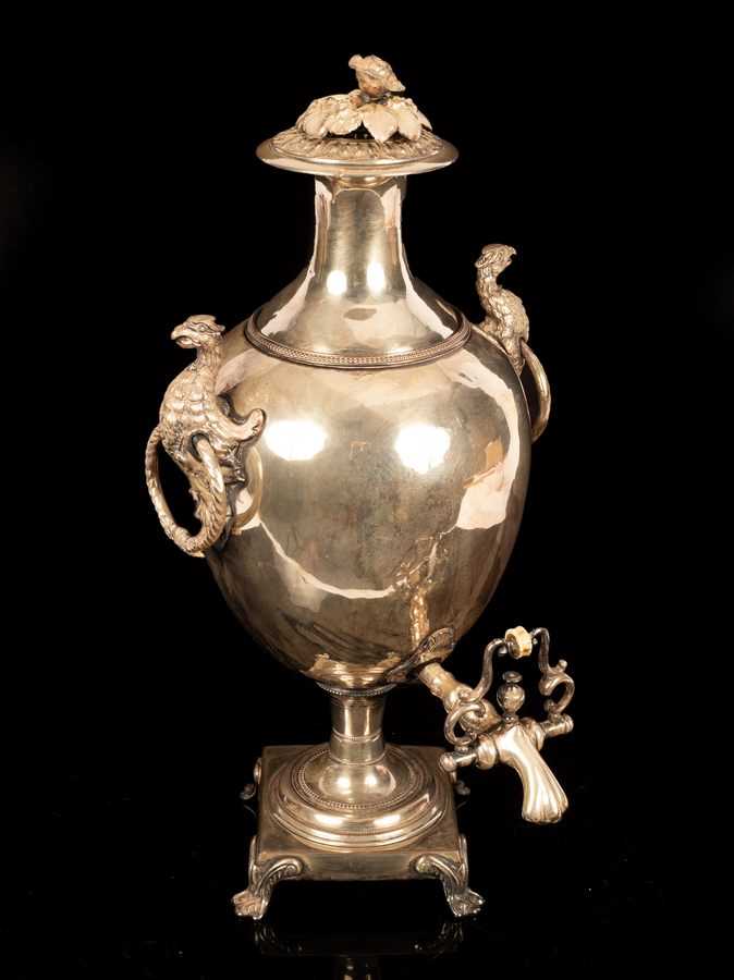 Lot 85 - A 19th Century silver plated tea urn, made for...