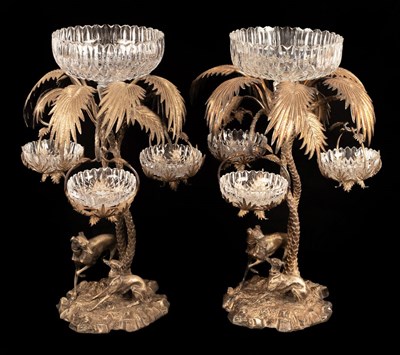 Lot 87 - A pair of silver plated table centrepieces,...