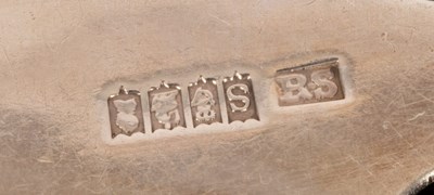 Lot 103 - A pair of George III fiddle pattern silver...