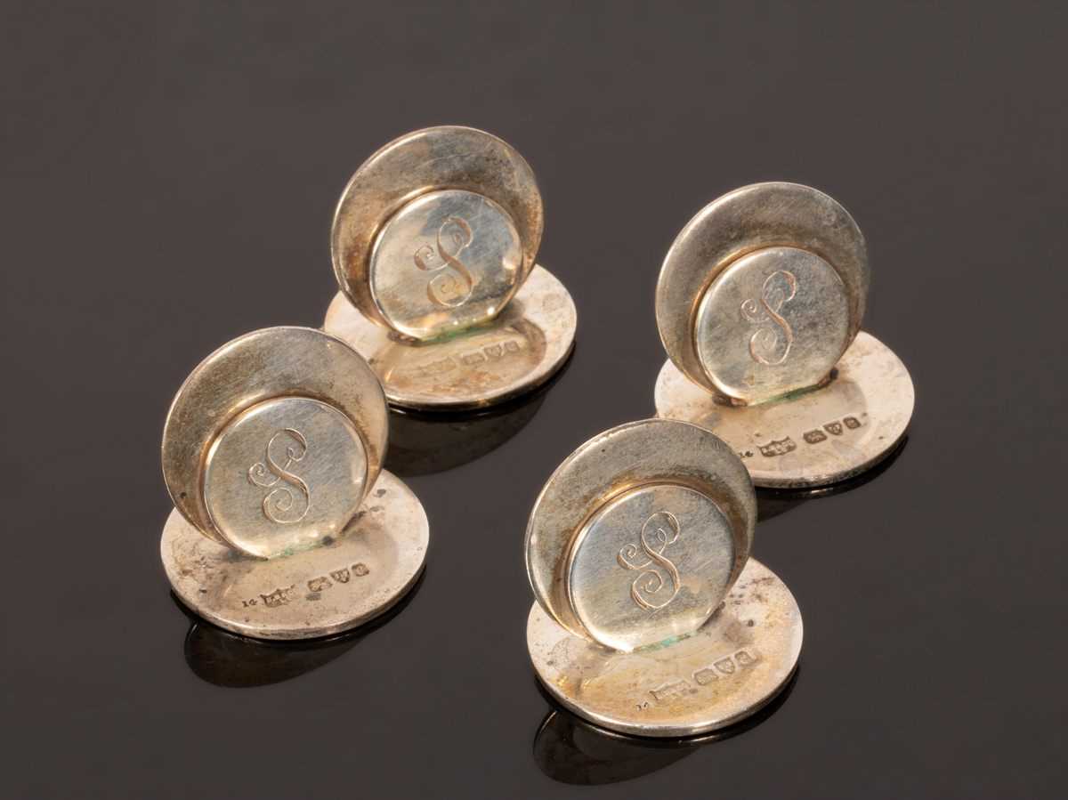 Lot 111 - Four plain silver menu holders, Chester 1903,...