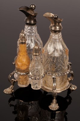 Lot 118 - An early George III silver cruet stand, R...