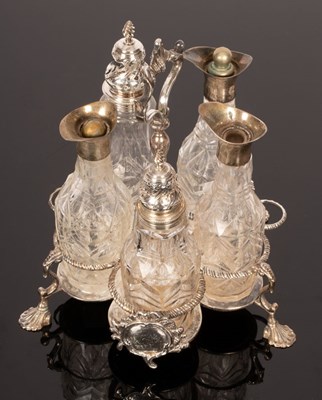 Lot 119 - An early George III silver Warwick cruet, R...