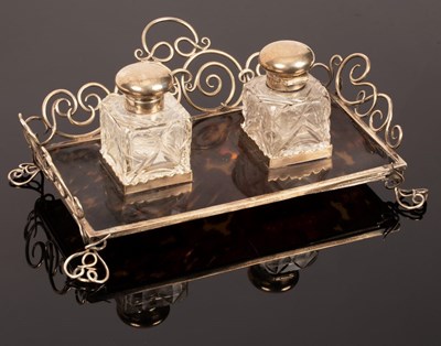 Lot 122 - An Edwardian silver mounted tortoiseshell...