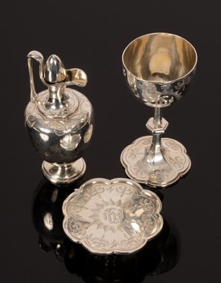 Lot 129 - A travelling silver communion set, WBJ, London...