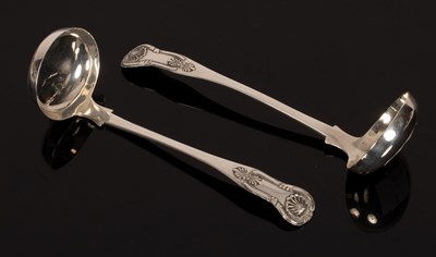 Lot 131 - A pair of Queens pattern silver ladles, M & S,...