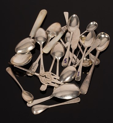 Lot 159 - An assortment of silver spoons, Georgian and...