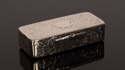 Lot 175 - A Victorian rectangular silver snuff box,...