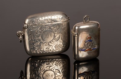 Lot 177 - A Victorian silver vesta case, London 1893,...