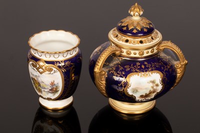 Lot 226 - A Coalport pot pourri decorated by E Simpson,...