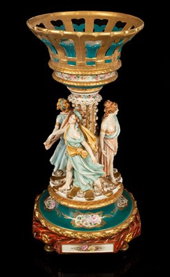 Lot 228 - A large Italian porcelain centrepiece, Tiche...