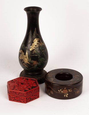 Lot 275 - Three 19th/20th Century Chinese lacquered...