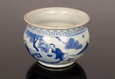 Lot 280 - A Chinese blue and white porcelain incense...