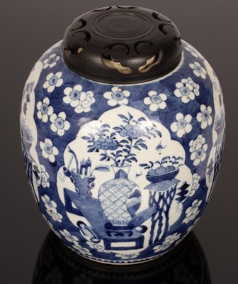 Lot 300 - A Chinese blue and white ginger jar, Qing...