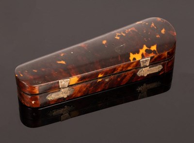 Lot 320 - A tortoiseshell and silver mounted needle case...