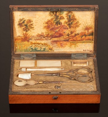 Lot 329 - A Palais Royal sewing set contained in a...