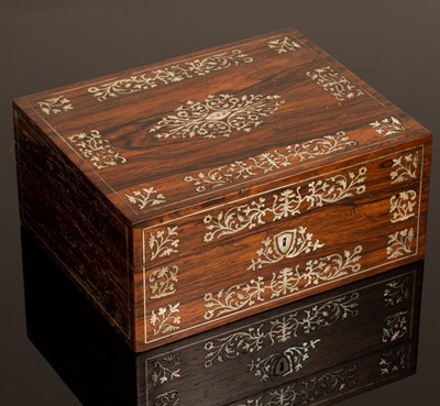 Lot 339 - A 19th Century rosewood workbox inlaid...