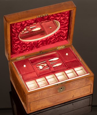 Lot 341 - A late 19th Century mahogany sewing box, the...