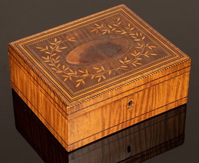 Lot 343 - An early 19th Century satinwood sewing box,...