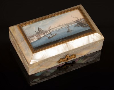 Lot 345 - A Palais Royal mother-of-pearl sewing box, the...