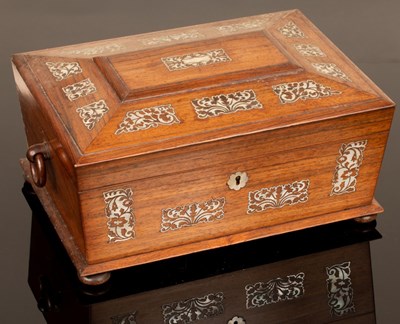 Lot 361 - A Regency rosewood sarcophagus-shaped workbox...