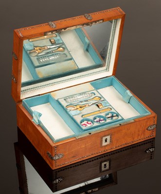 Lot 394 - A 19th Century Palais Royal sewing box with...