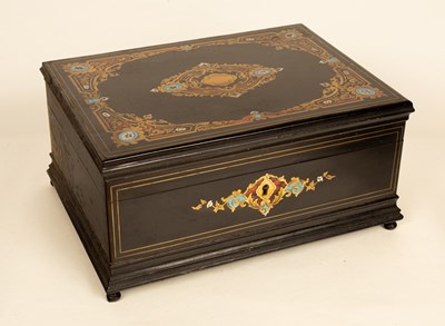 Lot 397 - A 19th Century ebonised workbox, Richard...