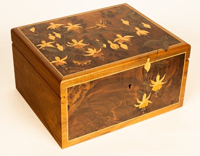 Lot 408 - A Young Jones 20th Century walnut work box...