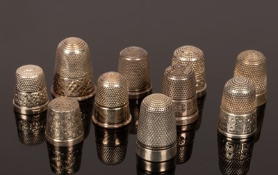 Lot 426 - Ten silver thimbles, Henry Griffith & Sons,...