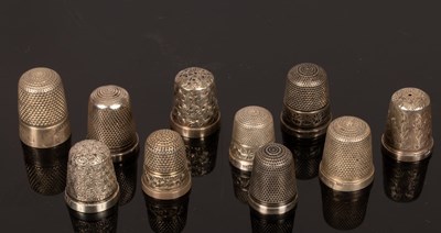 Lot 427 - Ten silver thimbles, Henry Griffith & Son,...